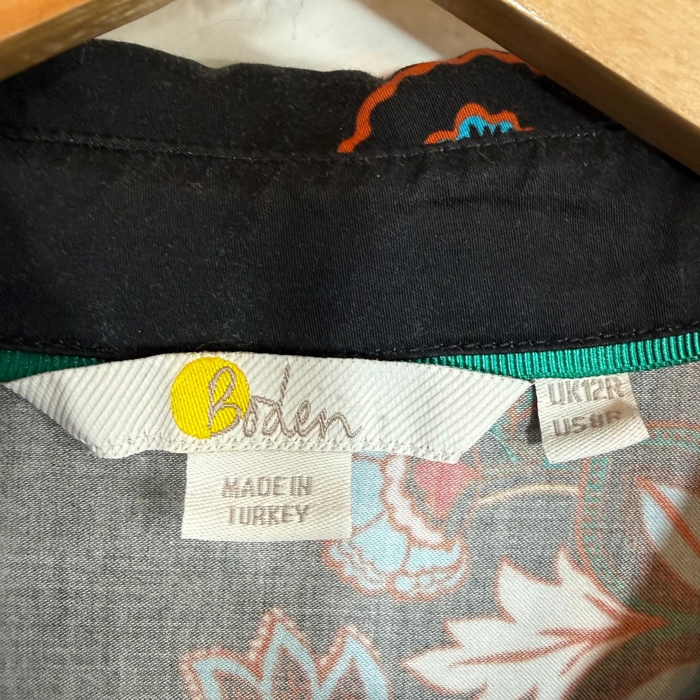 Boden Black Floral Midi Shirt Dress - Picture 10 of 14